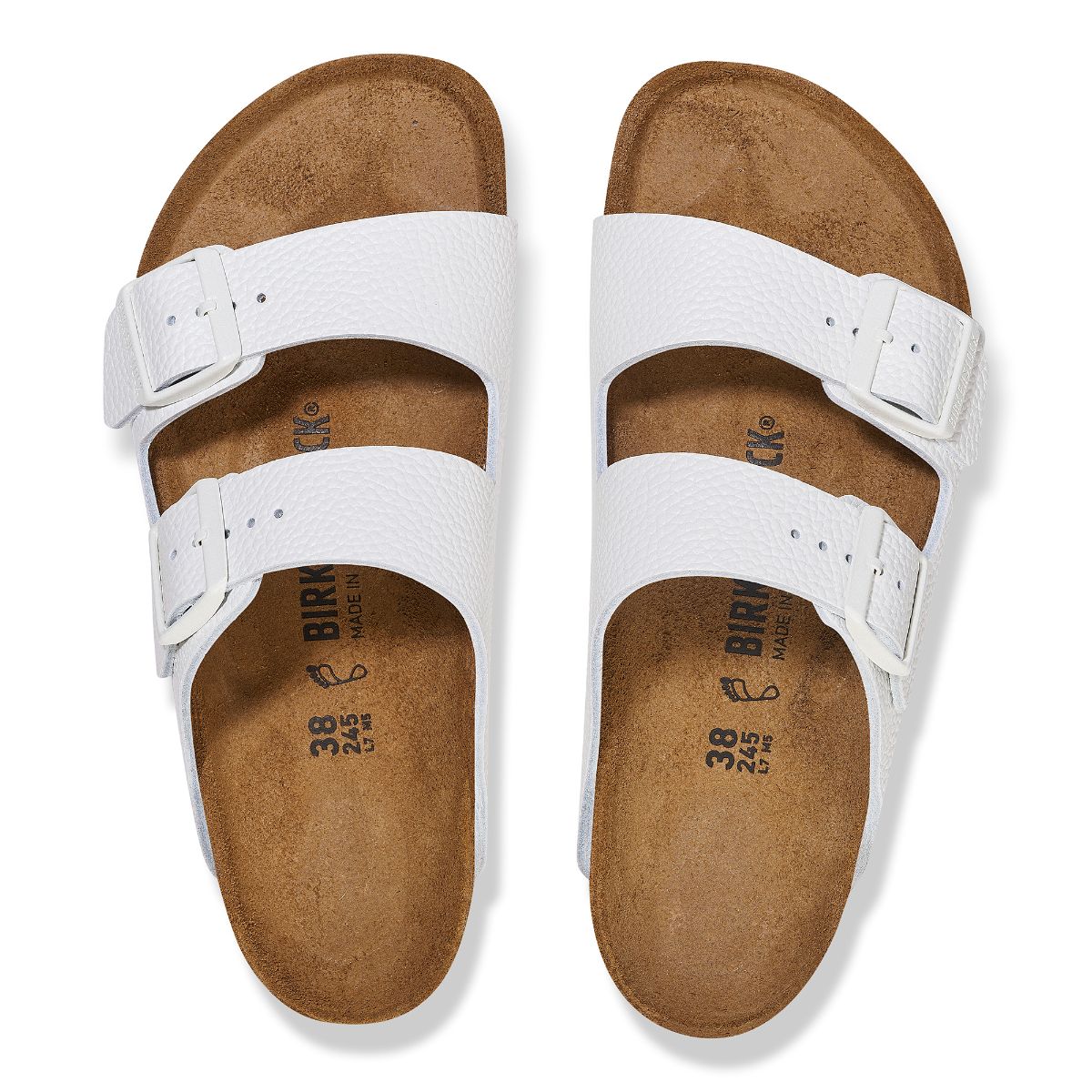 Birkenstock arizona store natural leather white