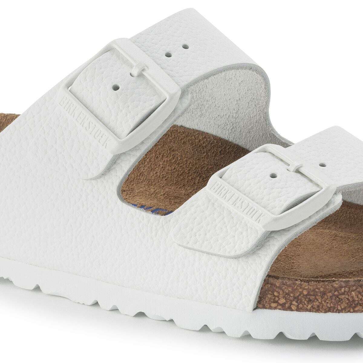 Birkenstock arizona white store soft footbed