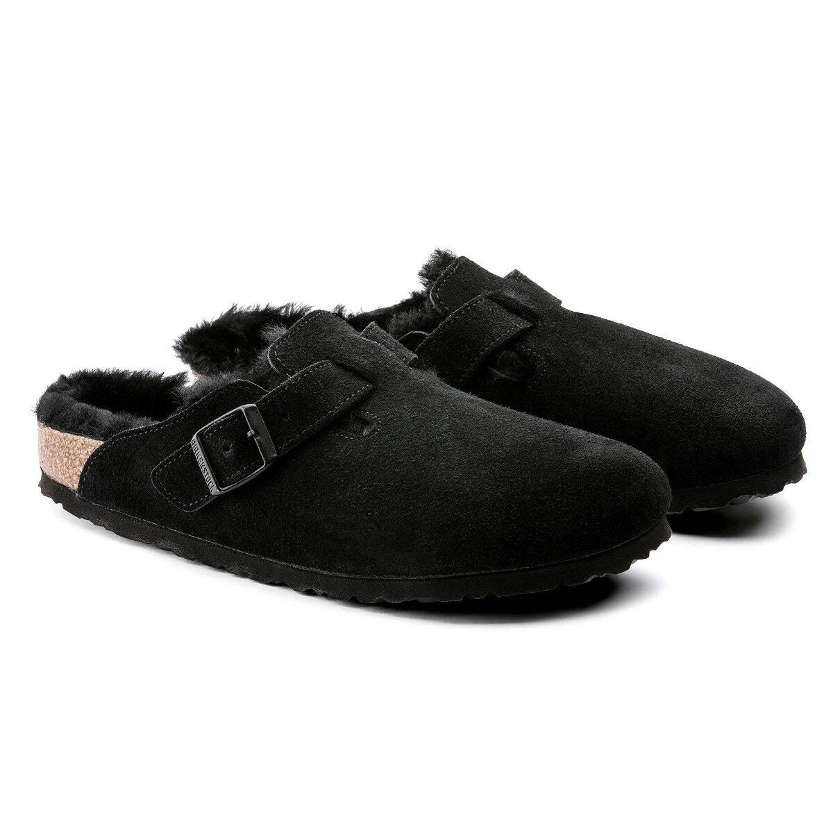 Boston Shearling Suede Leather in Black Birkenstock NZ